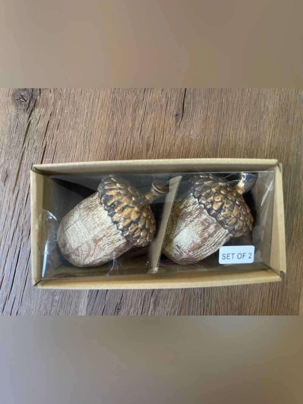 Decorative Faux Acorn Set-Brand New in Box